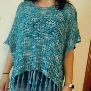 Blue poncho